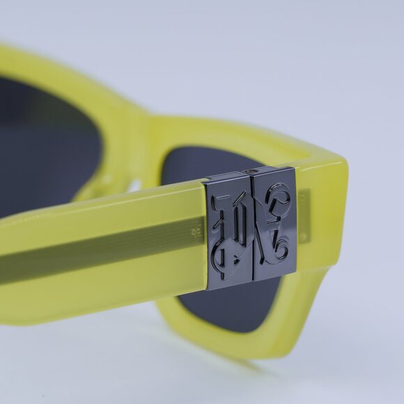 Palm Angels PERI10J MAGNOLIA 1807 Sunglasses Yellow Rectangle Frame, Grey Lenses